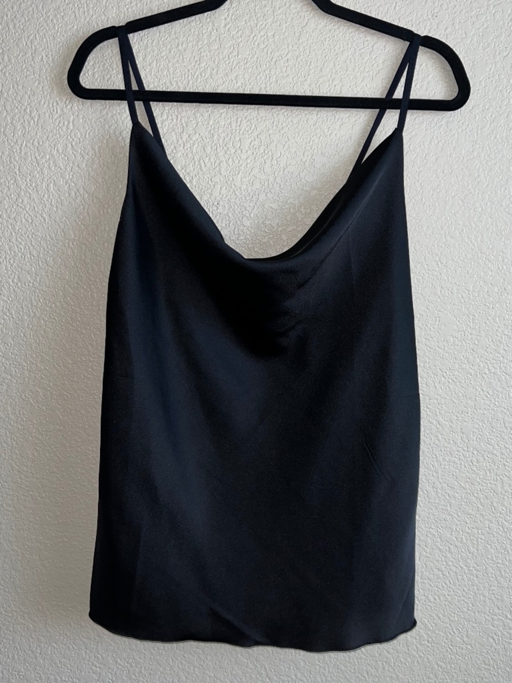 Venti6 Cowl Neck Tank Top Silky Loose Spaghetti Strap Camisole Blouse
